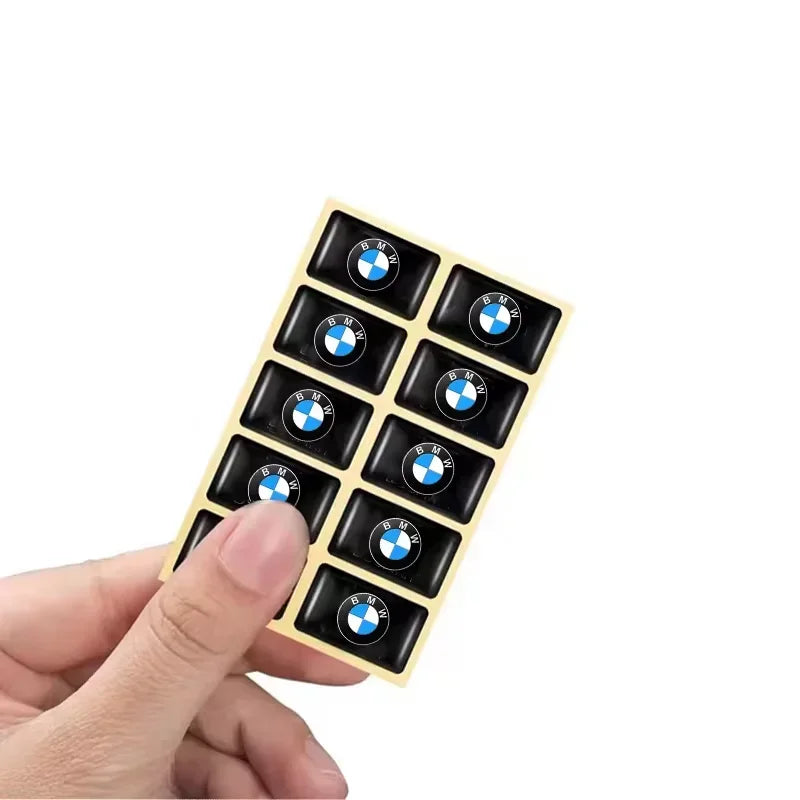 10Pcs 3D Car Steering Wheel Badge Stickers Accessories For BMW Performance E46 E90 F10 F30 X3 F20 E60 E70 E39 E36 E87 X7