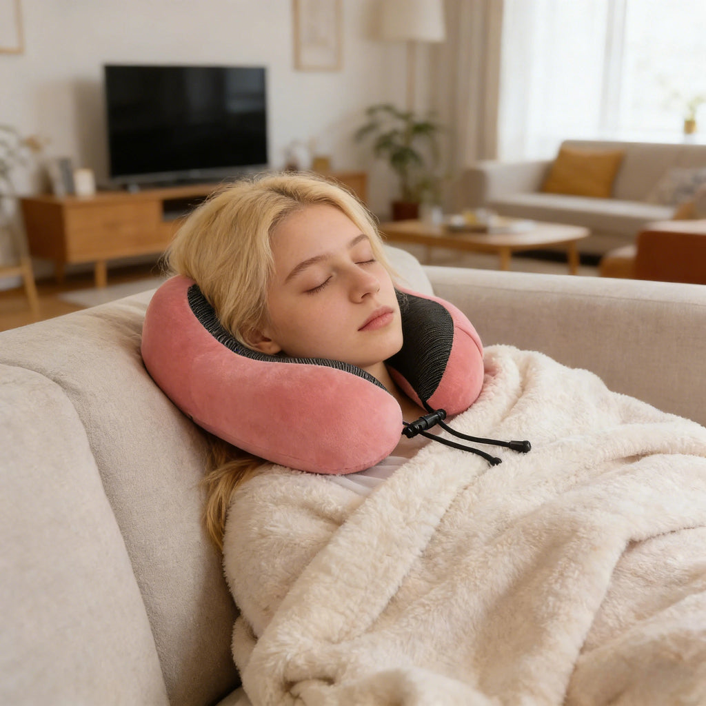 U Shaped Memory Foam Travel Neck Pillow Ergonomic Soft Cervical Support Cushion Relaxation Health Care for Airplane Car