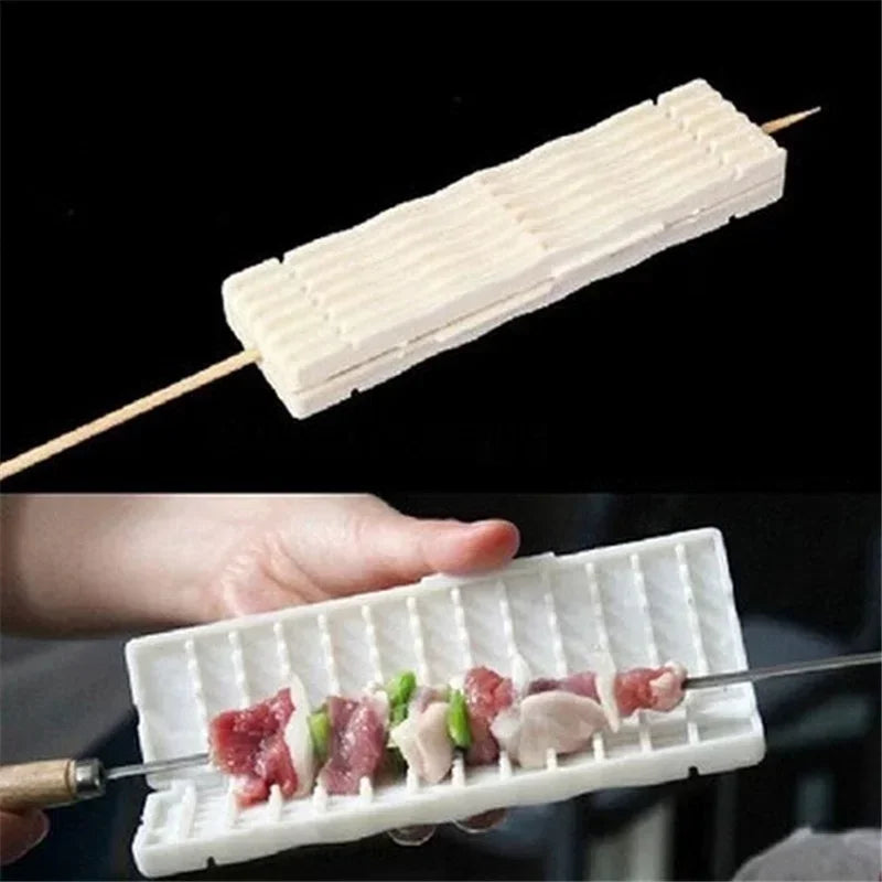 Kitchen Convenience BBQ Tools Meat Grill Skewer Multi-function Barbecue Grill Needle With Box Safety Meat Vegetable String