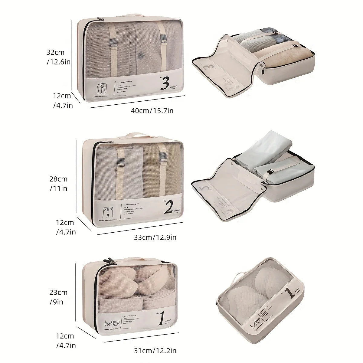 New luggage sorting bag 10 piece portable travel storage bag luggage clothing classification sorting storage bag