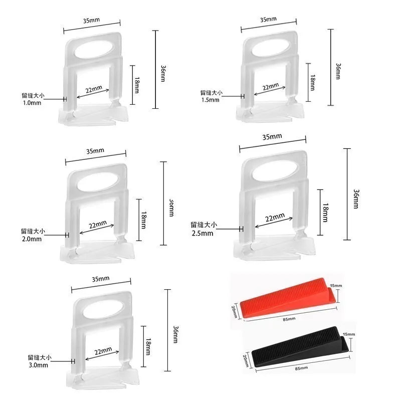 100PCS Red/ Black Plastic Wedges Ceramic Tile Leveling System Tiling Floor Wall  Carrelage Construction Tools Building