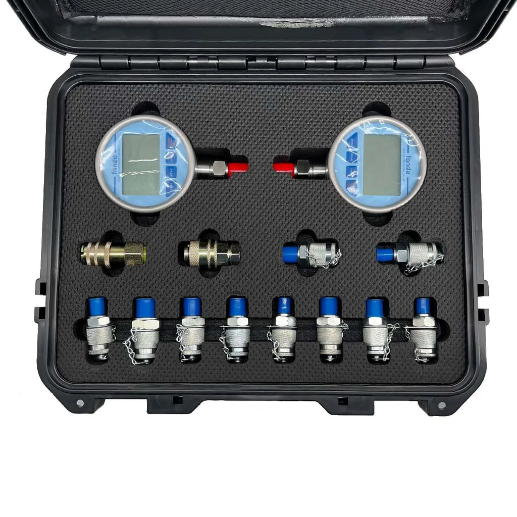 600bar and 400bar Hydraulic Pressure Gauge Kit Accuracy 0.5%FS for Excavator Construction Machinery 12 PCS Tester Coupling