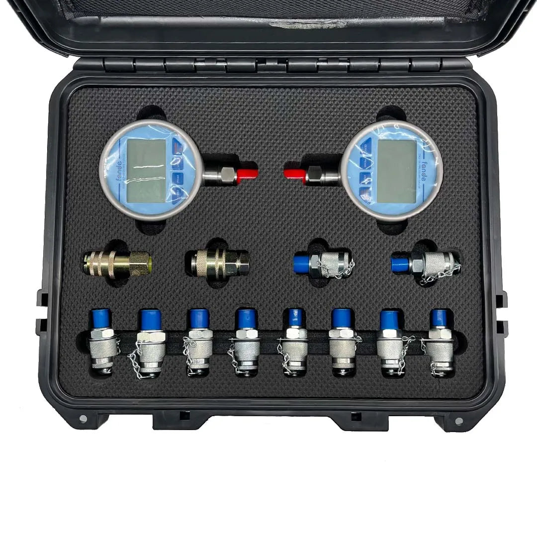 600bar and 400bar Hydraulic Pressure Gauge Kit Accuracy 0.5%FS for Excavator Construction Machinery 12 PCS Tester Coupling