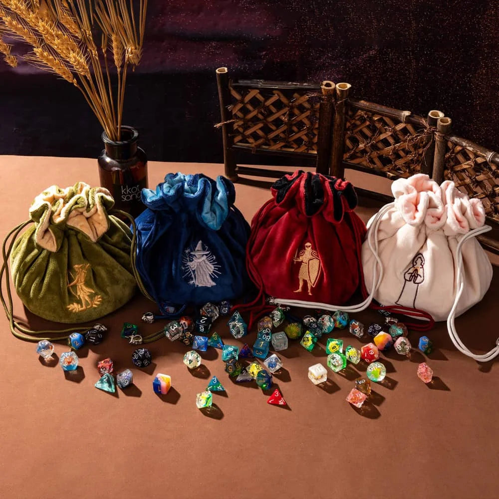 New Drawstring Dice Bag Flannelette Double-Layer Storage Bag Round Bottom Big Pouch for Packing Gift RPG Dice Board Game