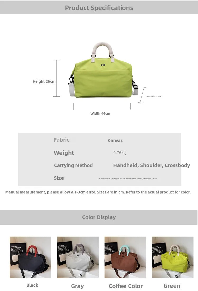 Lightweight Portable Korean Japanese Travel Bag Women's Fitn Bag Materni Bag Ort Trip Handheld Storage Lage Bag