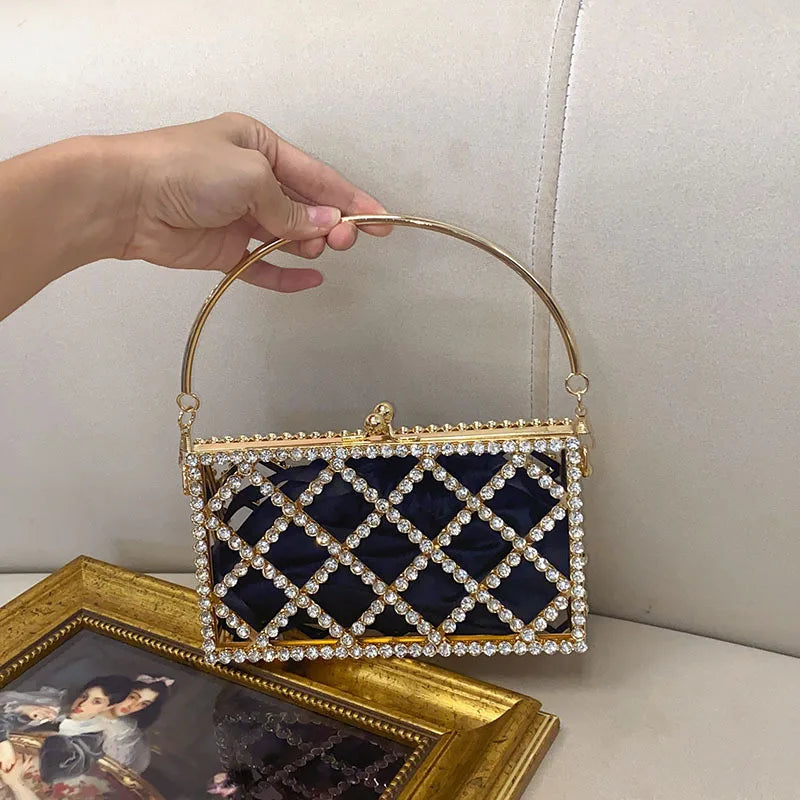 Top Brand Dinner Bags for Women Diamond Shoulder Bag Luxury Designer Crossbody Bag Fashionable Golden Satchel Ladies Bag Setf