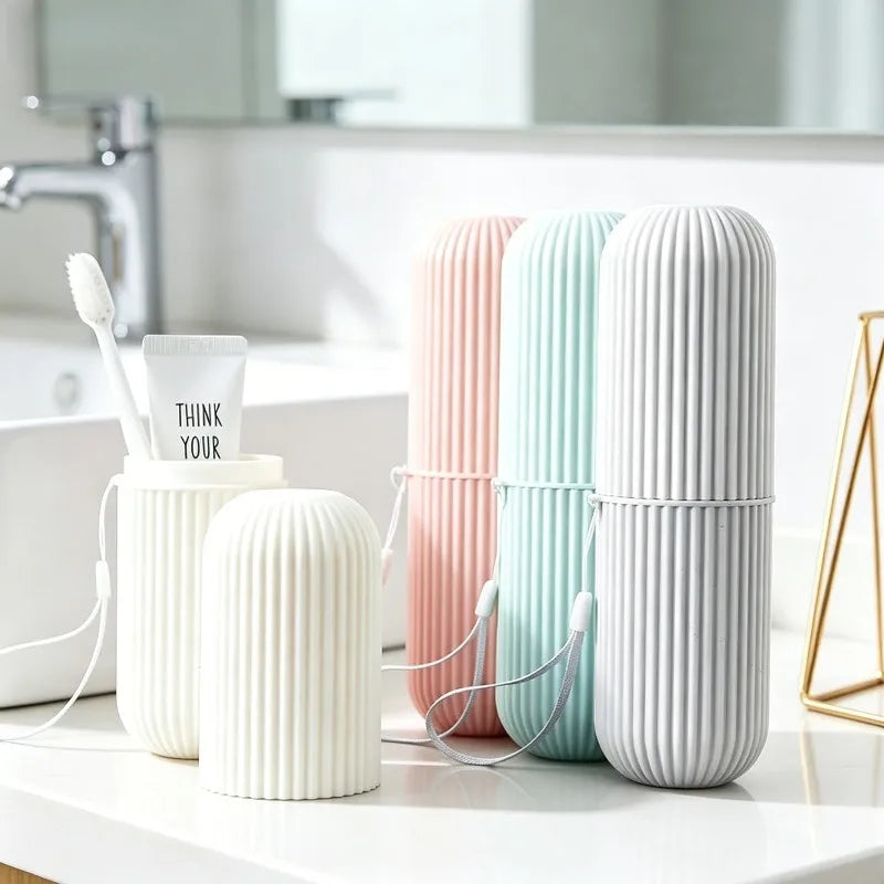 Travel Portable Toothbrush Cup Mouthwash Cup Travel Toiletries Storage Cup Dental Kit Box Toothpaste Storage Box