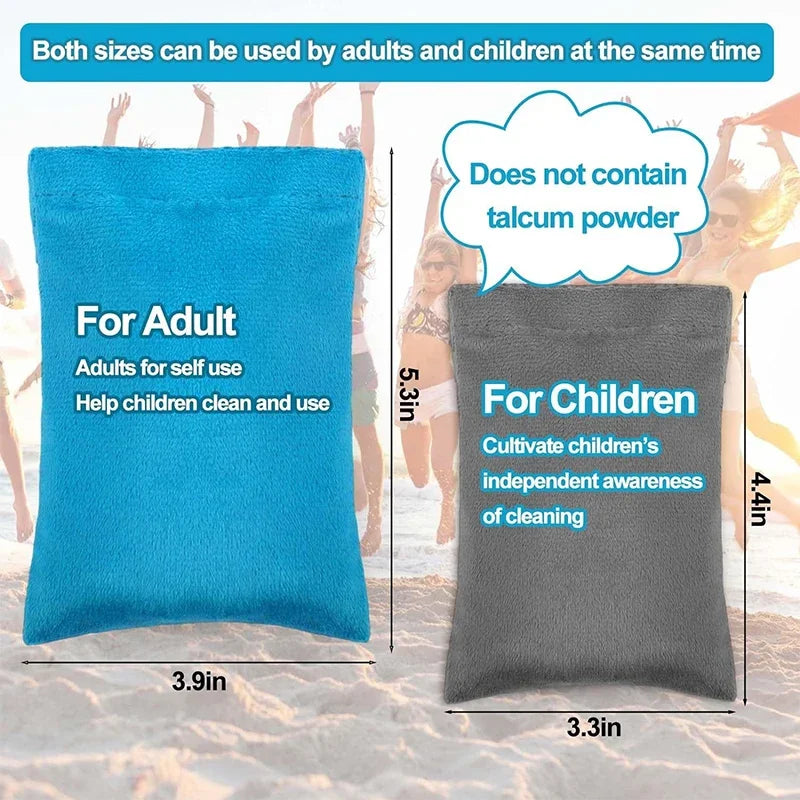1PC Beach Holiday Camping Sand Removal Bag Powder Bag Sand Removal Brush Camping Holiday Beach Sunbathing Supplies