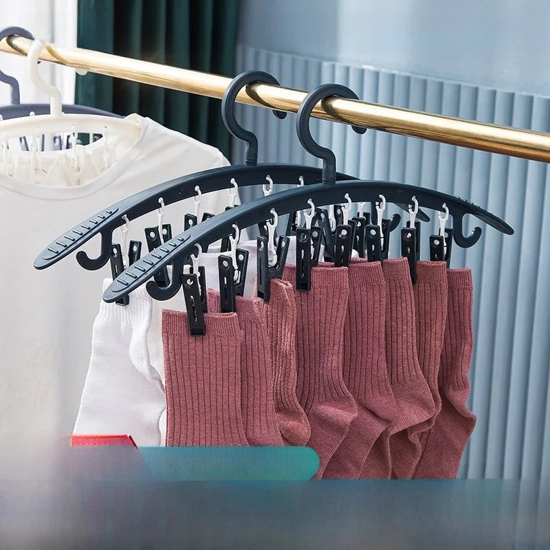 Travel-Friendly Window Frame Clothes Drying Rack Clip-On Small Size Balcony Clothesline Outdoor Clothes Hanger Plastic Material