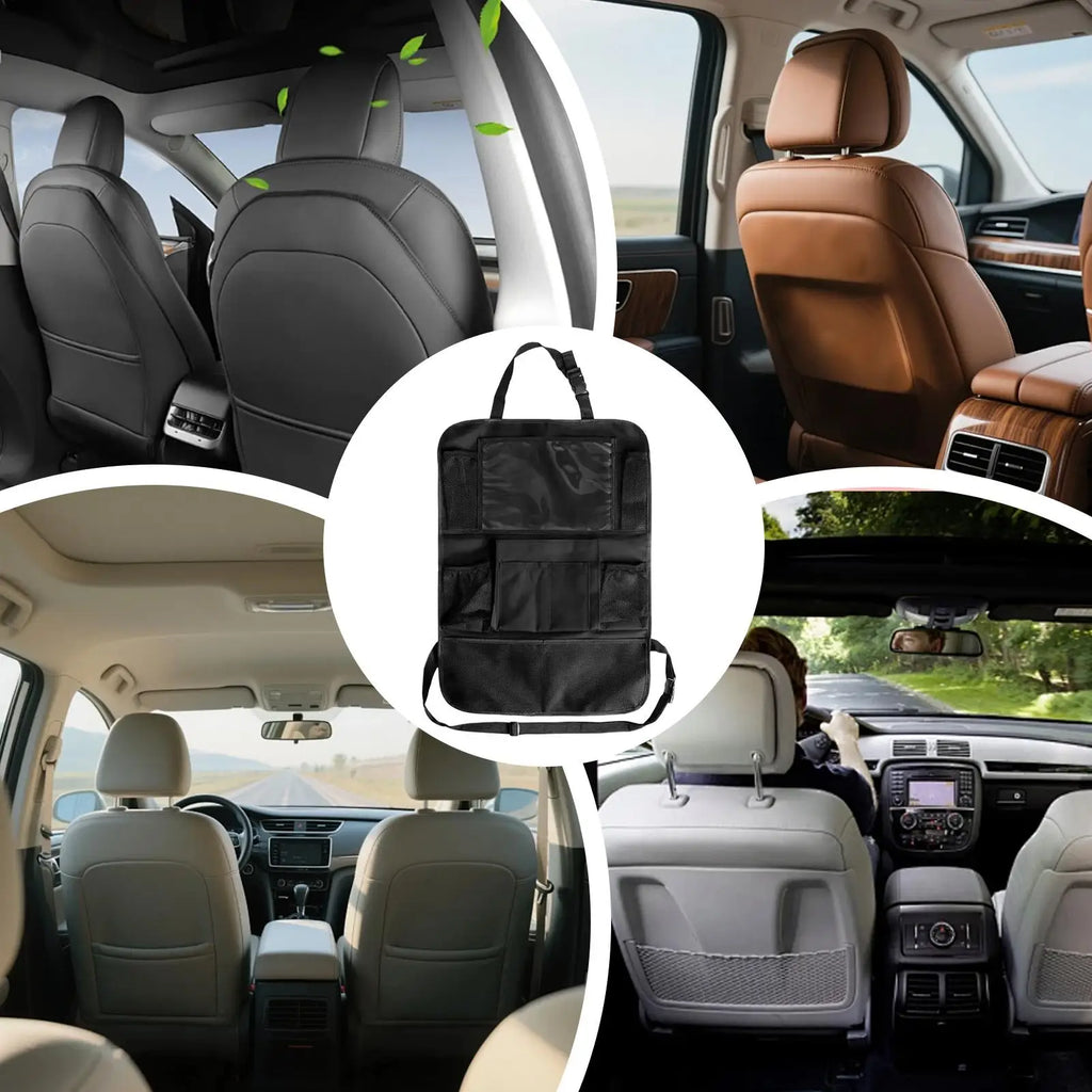 Car Backrest Hanging Pocket Anti Dirty Protective Layer Reasonable Partition Layout Convenient Storage Bag For Road Trip Sundrie