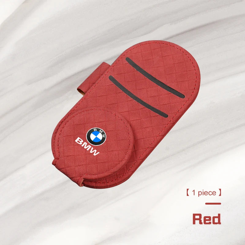Magnetic Leather Car Glasses Clip for BMW E28 E39 E46 E53 E60 E92 F10 F20 F48 G60 G70 X1X5X6 X7 Sun Visor Sunglasses Holder Clip