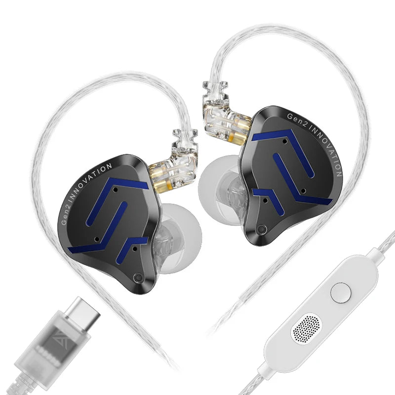 KZ ZSN Pro 2 Hybrid Drive 1BA+1DD In Ear Metal Earphones HIFI Bass Headset Monitor Earbuds Sport Noise Cancelling