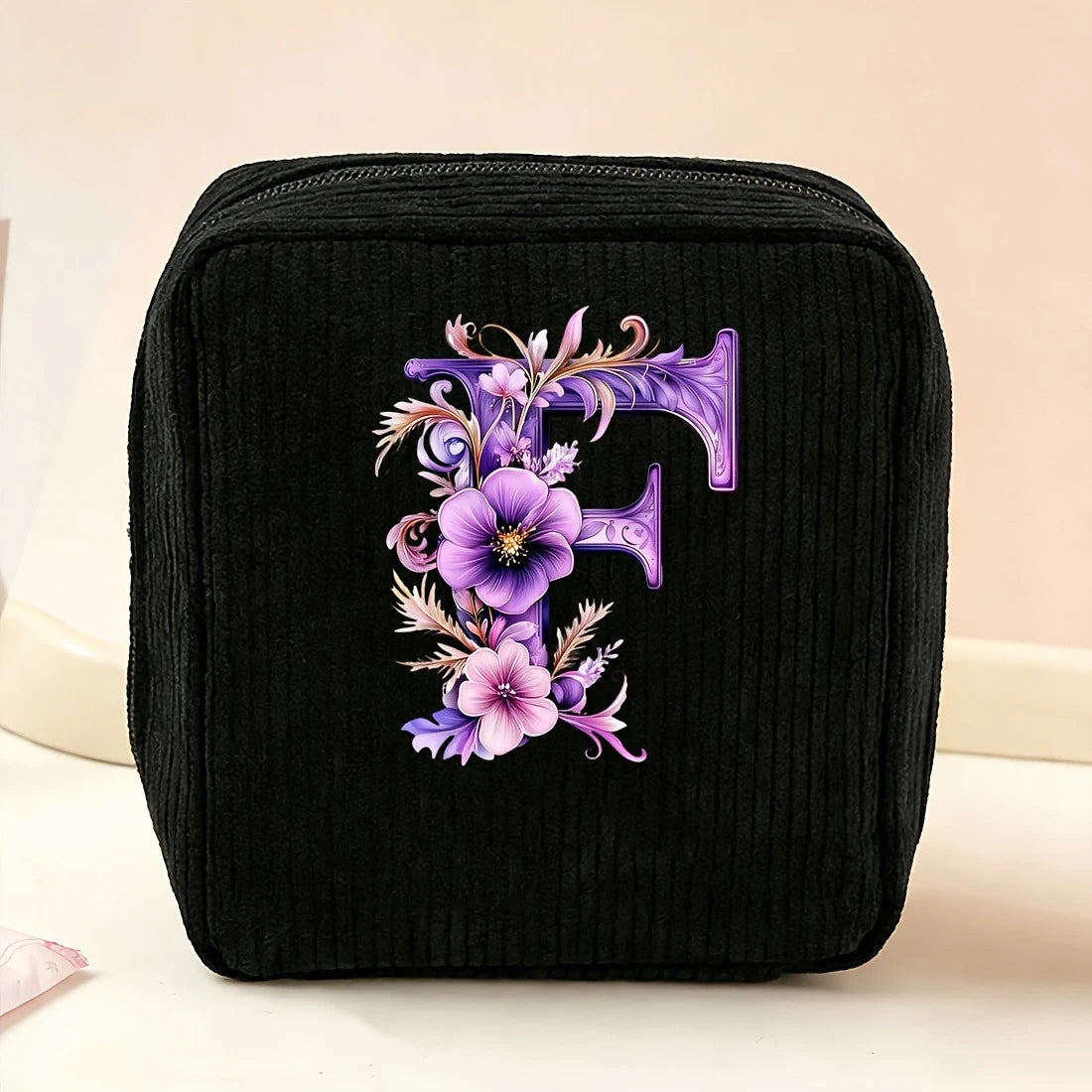 New Fashionable Purple Letter-Patterned Sanitary Napkin Storage Bag, Multifunctional Portable Travel and Daily Storage Bag, Ideal Gift Choice for Girls