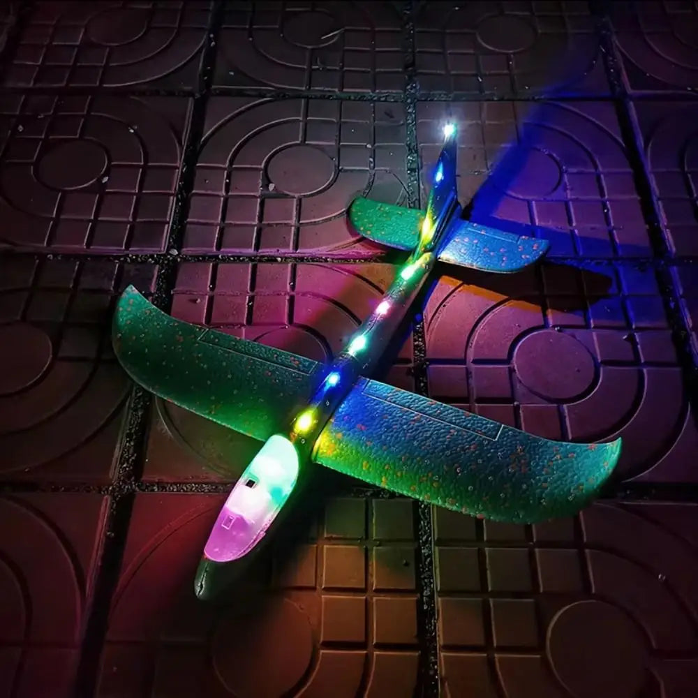 Large Foam Glider Airplane Epp Foam Material with LED Lights Inertial Foam Plane Ultralight Durable Hand Throw Airplane