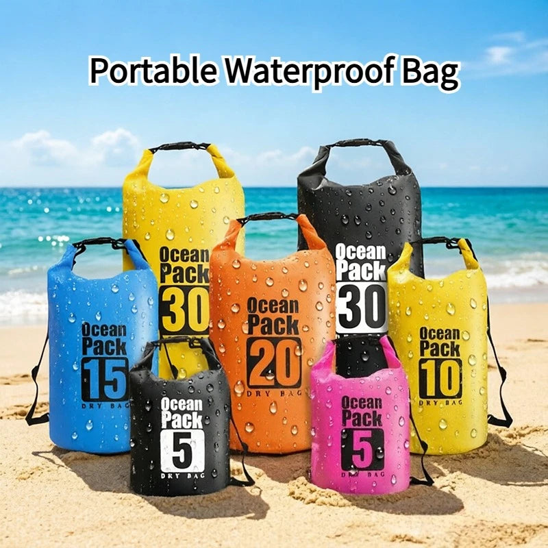 500D PVC Waterproof Dry Bag Sling Backpack Roll Top Storage Sack for Kayaking Rafting Hiking Fishing Boating Outdoor Gear