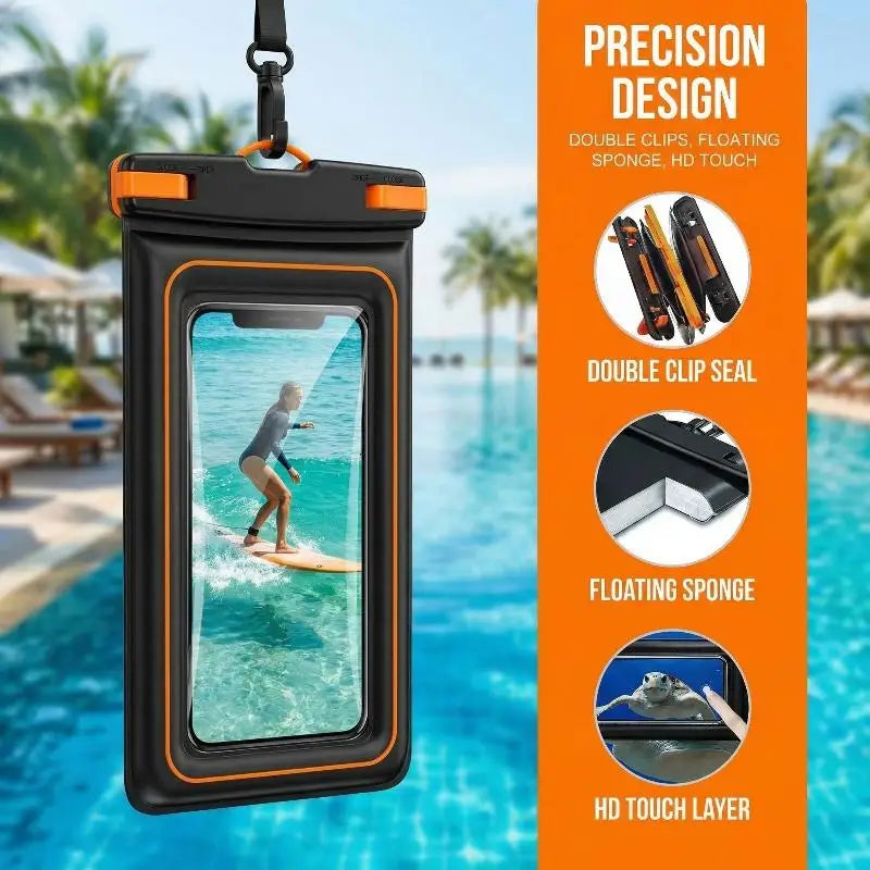 Double Space Waterproof Pouch for Phones Secure Dry Bag for Universal Compatibility Beach Pool Use