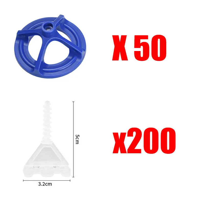 50-600pcs Spiral Ceramic Tile Leveling System Tile Leveler Spacer Baseplates for Tile Laying Wall Floor Fixing Construction Tool