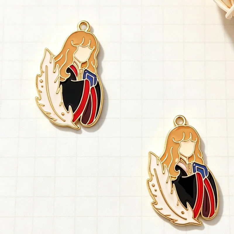 10pcs cartoon peripheral metal badges cartoon character pendants, DIY jewelry making earrings, keychains, accessories