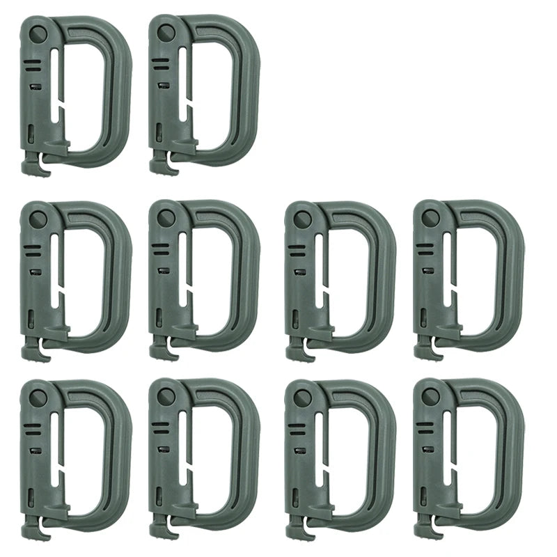 Tactical D Locking Ring Buckle Outdoor MOLLE Carabiner Plastic Clip Snap Type Tactical Vest Bag Connection Point Fastener