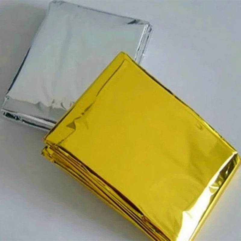 Outdoor Emergency Gold-Sliver Survival Blanket Waterproof First Aid Rescue Curtain Foil Thermal Military Blanket130X210Cm