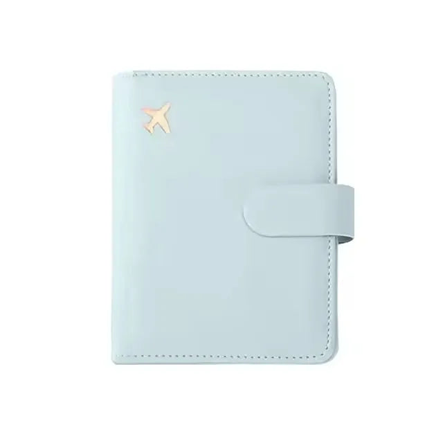 Leather Passport Holder Covers Case Waterproof Travel Credit Card Wallet Cute Passport Book for Women/Men Buckle Passport Cover