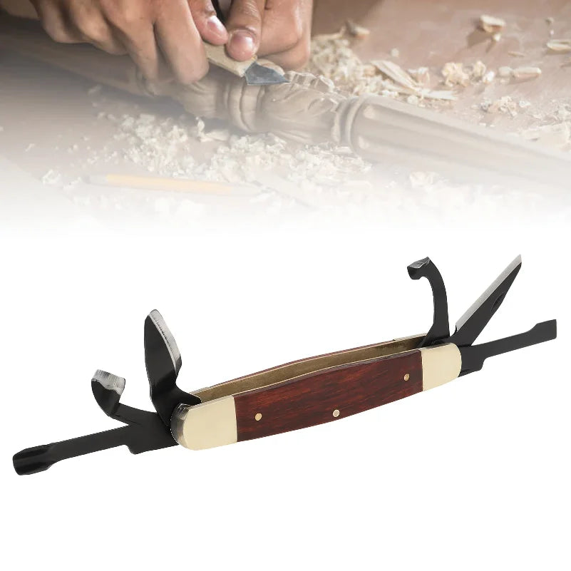 Wood & SK5 Steel Multi-purpose Portable Folding Pocket Cutter Portable Caving Gift Cutting Tool For Camping/ Home Furnishing