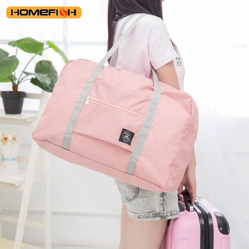 Homefish Folding Travel Storage Bag Large Capacity Luggage Handbag for Travel Moving