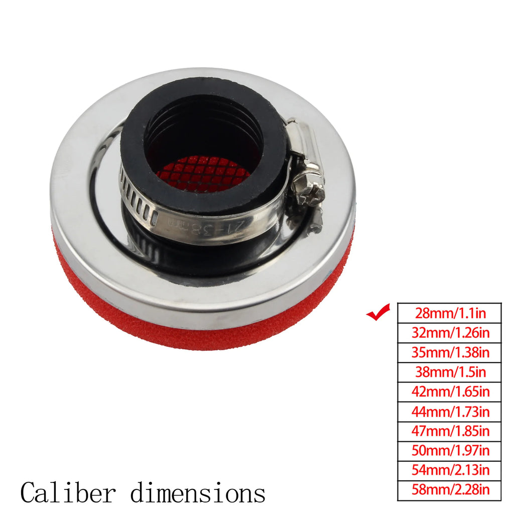 Motorcycle 28/32/35/38/42/45/50/54/58 MM Stright Foam Air Filter Sponge Cleaner Moto Scooter Motocross Dirt Bike Accessories