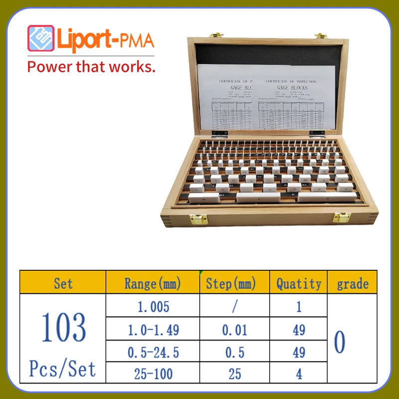 32-122pcs/set,Ceramic Rectangular Gauge Block Set,Grade 0 ,Customized Gauge,Tools for Micrometer and Caliper Inspection