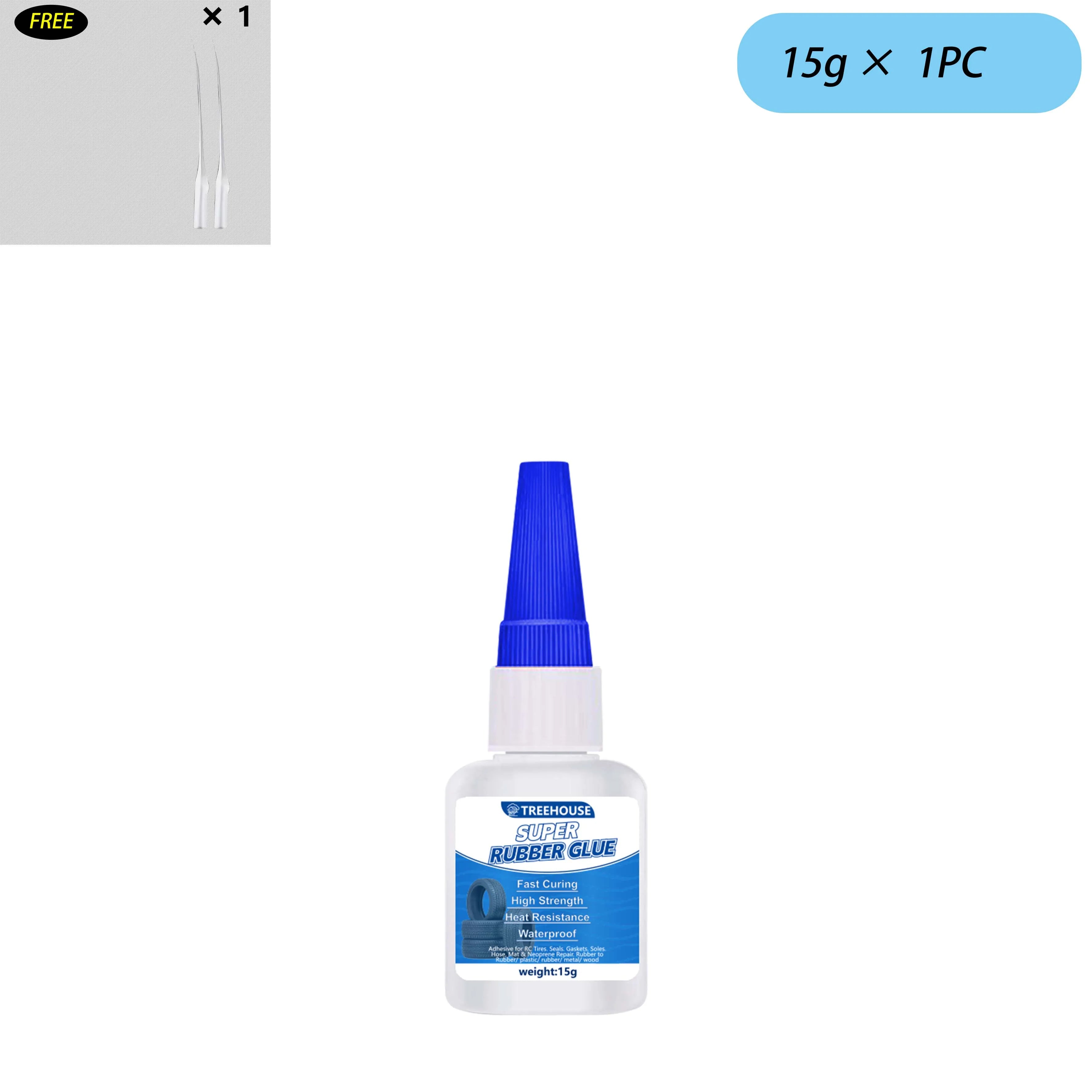 15-35G Super Rubber CA Glue, Fast Curing High Strength Adhesive, Heat & Waterproof Glue for Tire, Hose, Gasket, Rubber & More