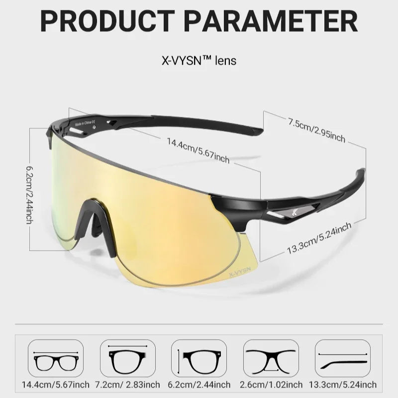 Kapvoe Photochromic Cycling Glasses Running Sunglasses MTB Riding Skating UV400 Fishing Goggles Man Woman Bike Hiking Eyewear
