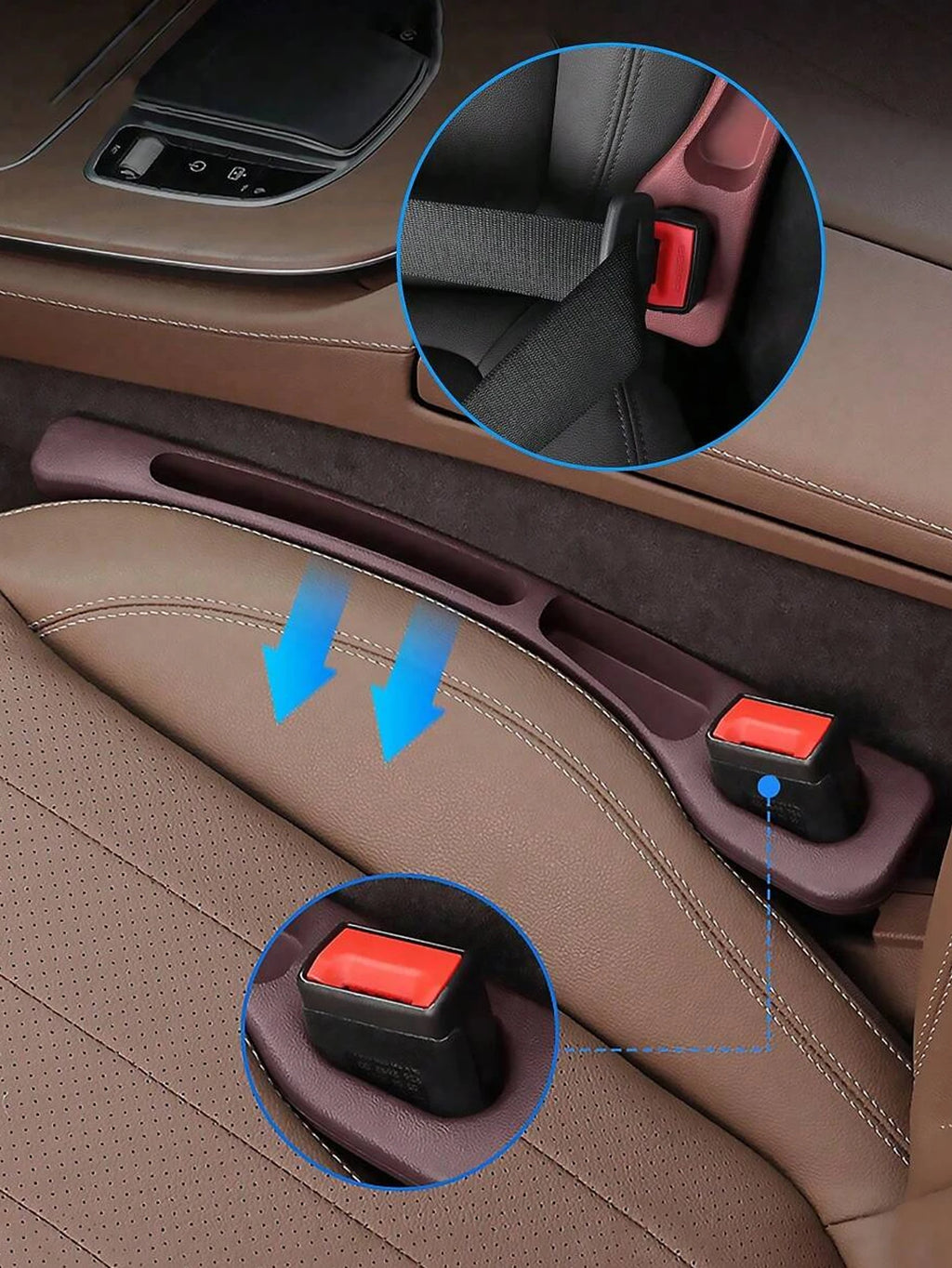 2pcs Car Seat Gap Filler, Dual Slot Design, Car Interior Accessories, Phone & Key Storage Box, Car Slot Pad, Seat Gap Fillers