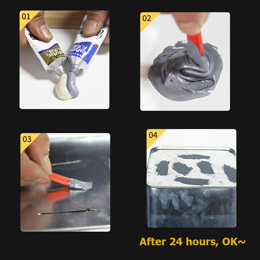 Kafuter 100g AB Metal Repairing Glue Waterproof Strong Adhesive For Iron Steel Auto Radiator Water Tank Special leakage Repair