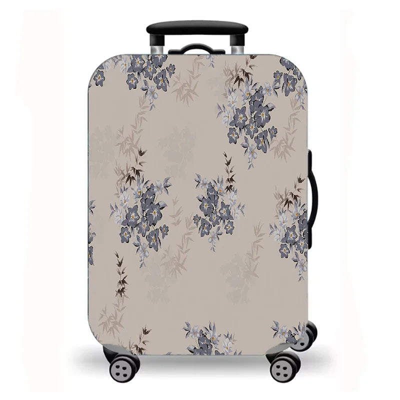 Luggage protective cover, retro printed elastic suitcase protective cover, retro floral pattern.