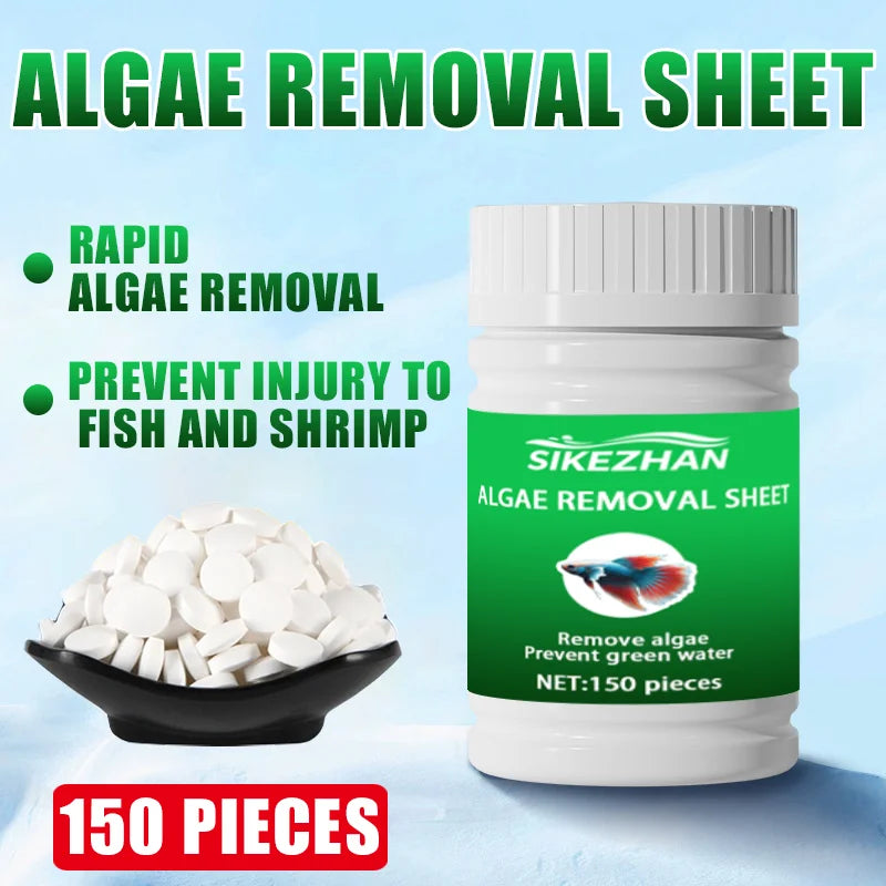 Fish Tank Water Treatment Set: Nitrifying Bacteria Tablets & Liquid, Anti‑Algae Tabs, Odor Remover, Dechlorinator Tablets