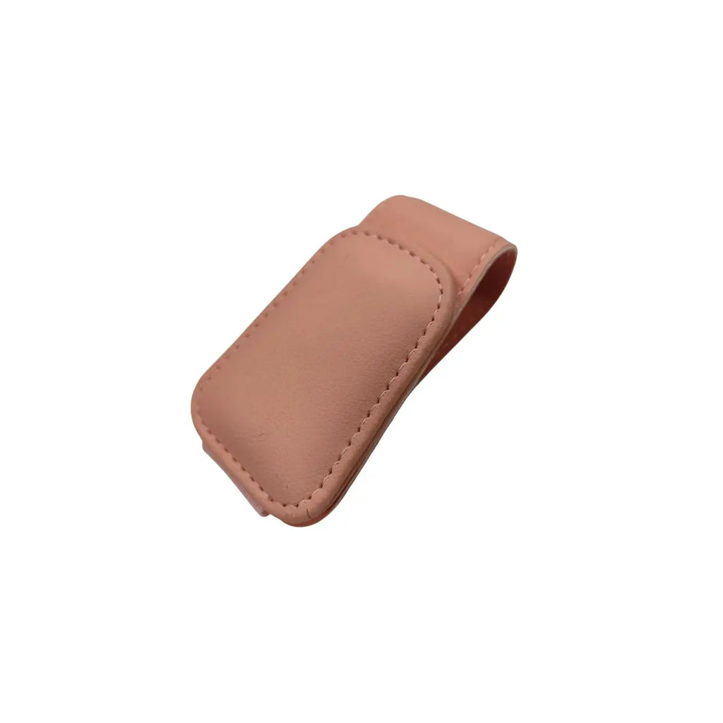 Magnetic Leather Sunglass Holder Eyeglass Hanger Clip for Car Sun Visor Suitable for Different Size Eyeglasses
