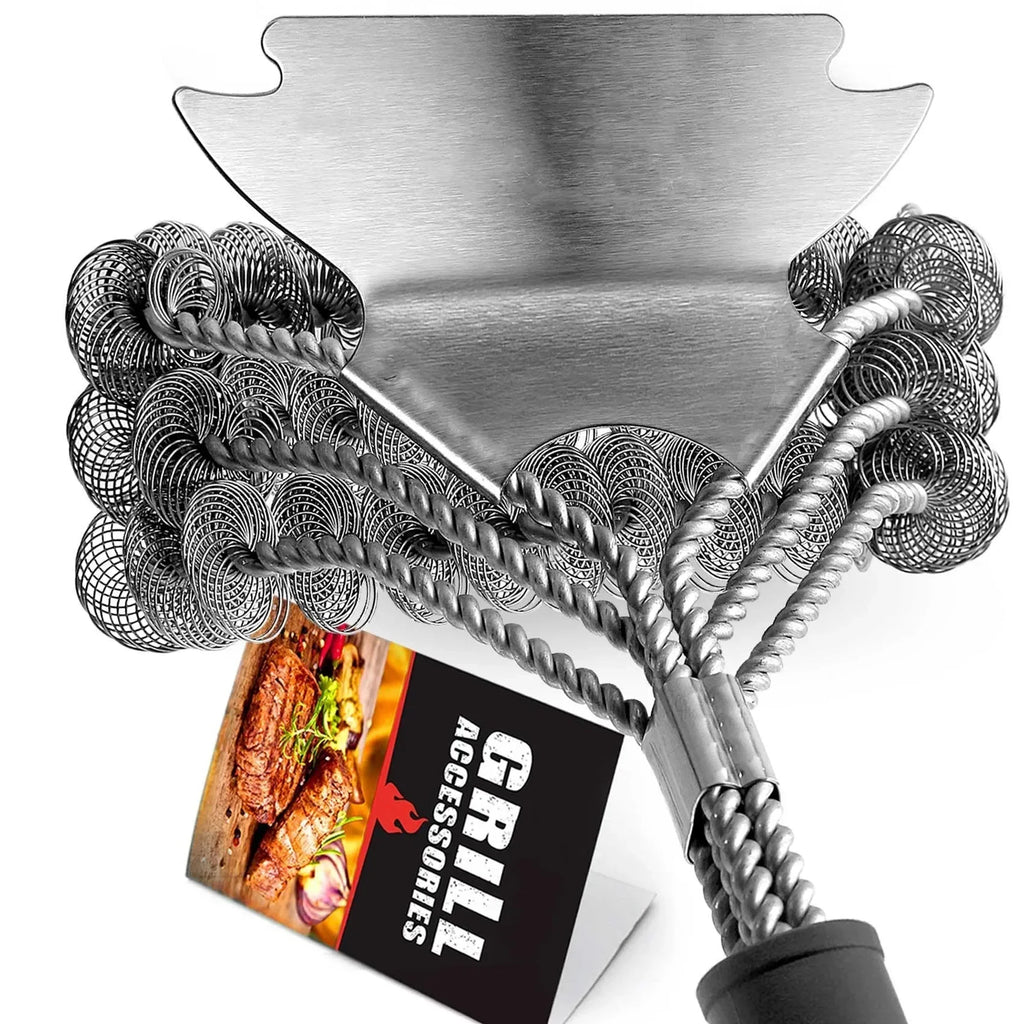 Grill Brush Clean Tool Grill Accessories Stainless Steel Bristles Non-stick BBQ Cleaning Brushes Barbecue Accessories