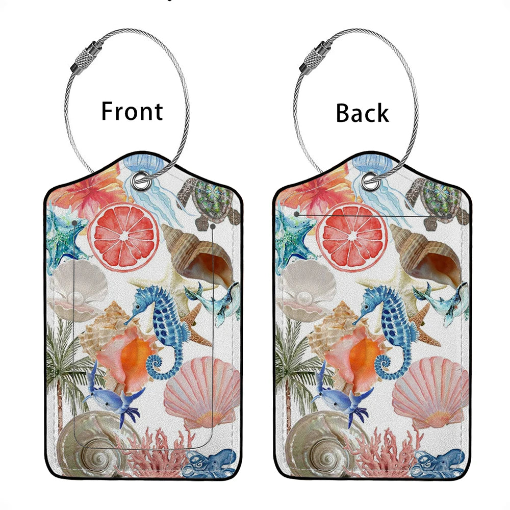 HOT SALE Cute animals Leather Business Luggage Tag Suitcase Address Label Luggage Boarding Case Label Name ID Address Clip