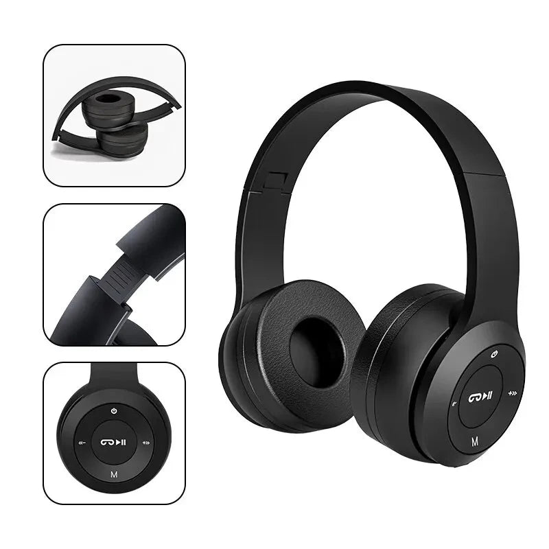 New P47 TWS Headset  Bluetooth Headset Folding Series Wireless Sports Game Stereo Headset for iPhone Huawei XiaoMi Samsung