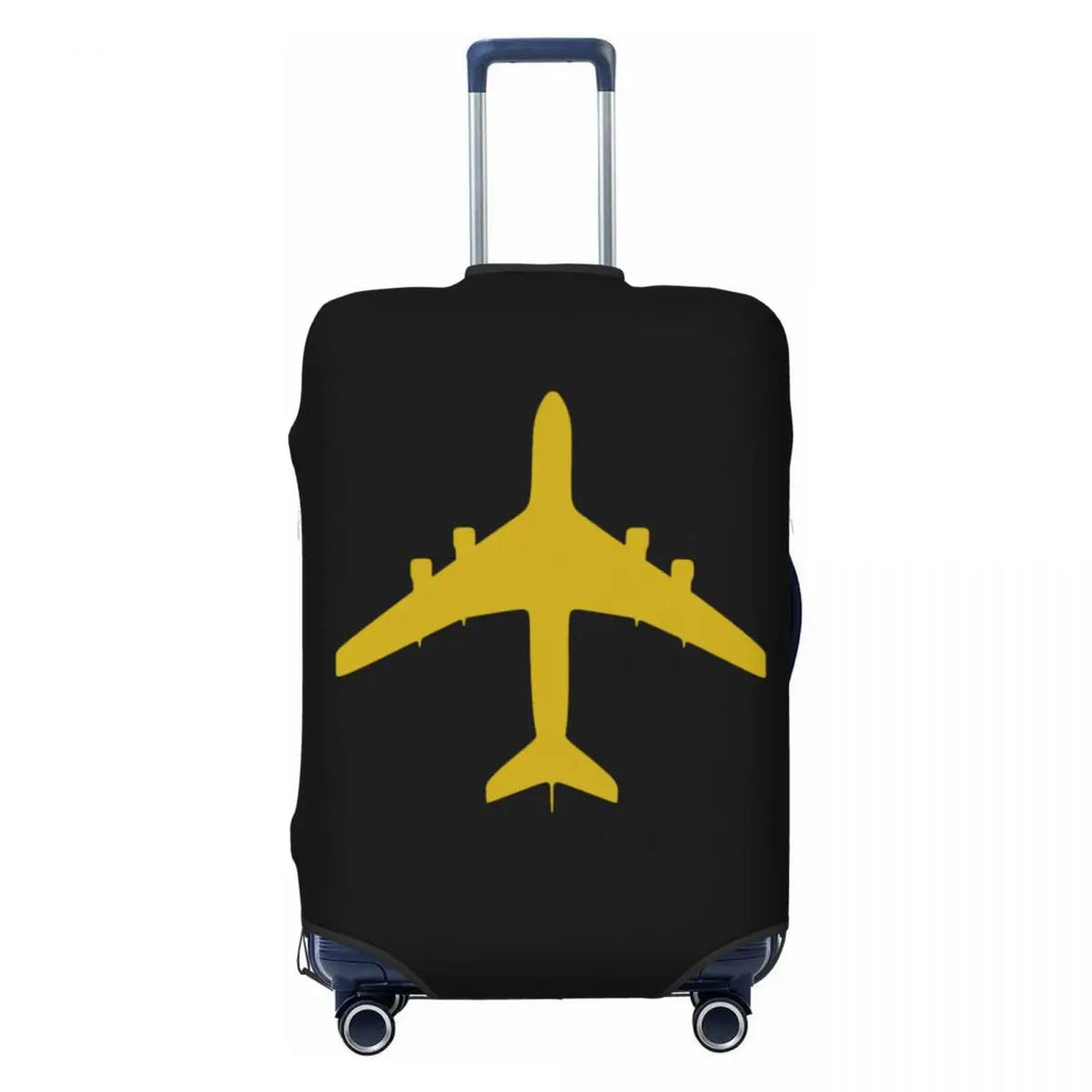 Custom Fashion Airbus Fighter Pilot Luggage Cover Protector Washable Aviation Airplane Travel Suitcase Covers