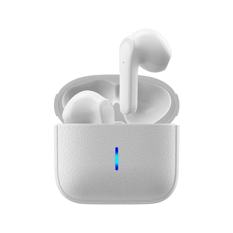 JS59 Wireless Earphones Bluetooth Headphones  5.3 Leather Texture Portable Compact Semi-In-Ear Stylish Audio Accessory