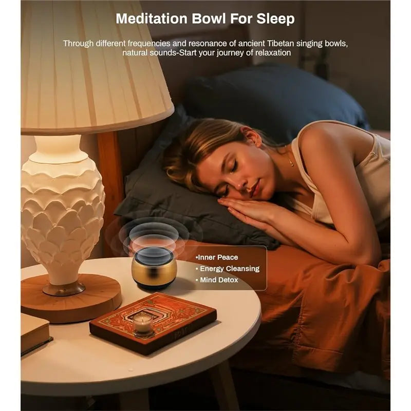 CGDS-Singing Bowls Machine - 9 Sound Bowls For Yoga, Meditation,Chakra Healing And Stress Relief, Timer And Memory Features