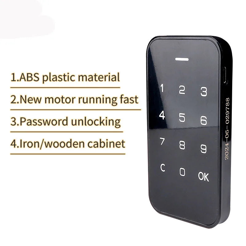 Black Keyless Plastic Shell Drawer Lock Touch Keypad Digital Password Cabinet Furniture Locks