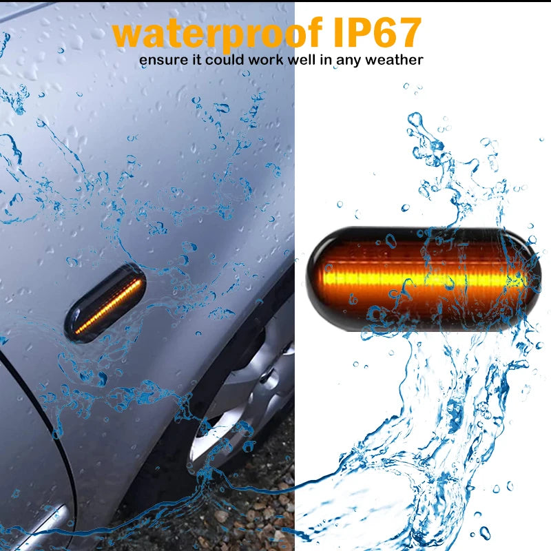 2PCS Dynamic Flowing LED Side Marker Turn Signal Light For VW Transporter T5 Polo Golf 3 4 Passat B5 Sharan Lupo Bora Multivan