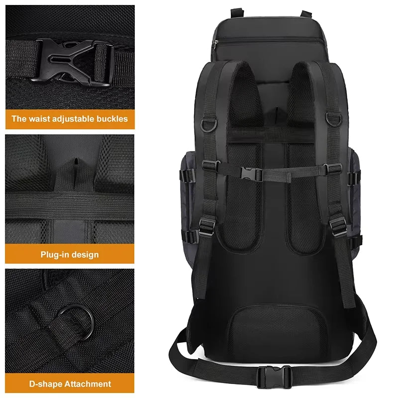 90L Waterproof Hiking Backpack Camping Rucksack Large Capacity Travel Outdoor Sports Bag for Trekking Backpacking and Adventure