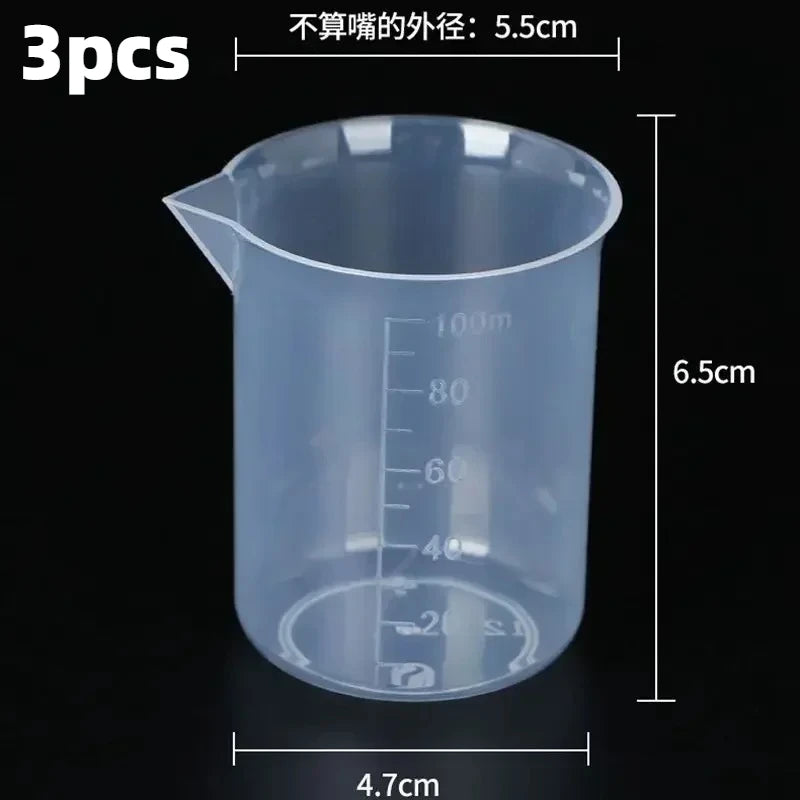 100ml Mixing Cups Plastic Liquid Container Epoxy Resin Scale Beaker Chemical Laboratory Cups Measuring Cup Kitchen Baking Tools