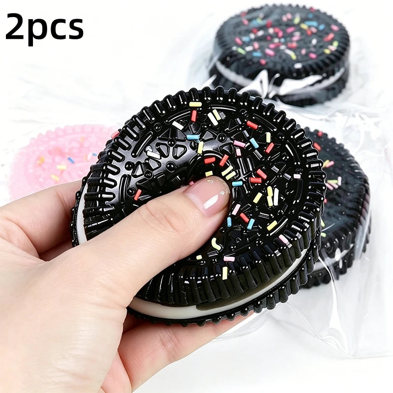 Squishy Simulation Oreo Stress Ball Squeeze Toys Creative Cookie Super Soft Fidget Toy ASMR Sensory Anti Stress Toys for Adults