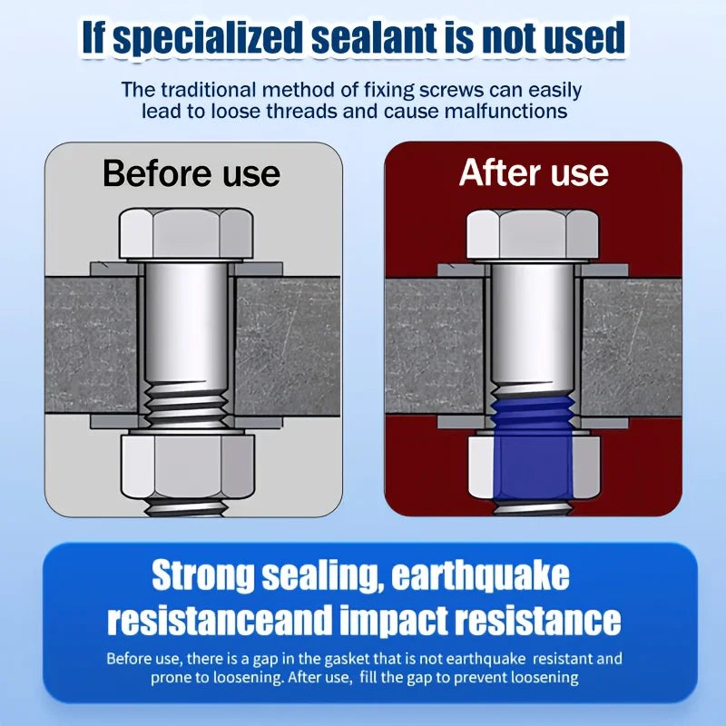 10g Anaerobic Screw Locking Adhesive – Ultra-High-Temperature Thread Lock – Removable Fastening and Anti-Slip Adhesive