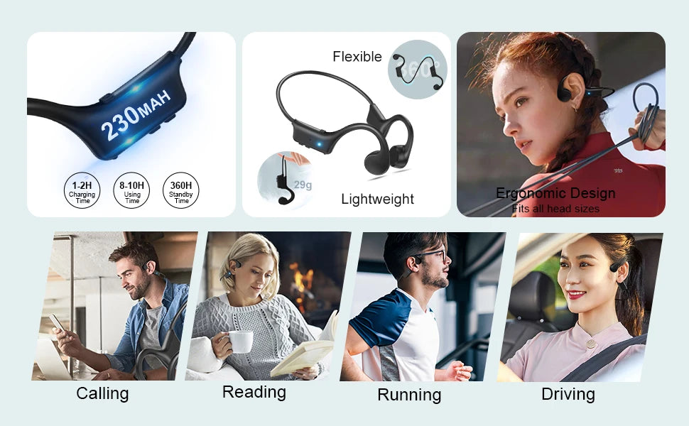run for shokz Bone Conduction Headphones Bluetooth Open Ear Earphones Wireless On Ear Headphones Sport Wireless Headset for Run