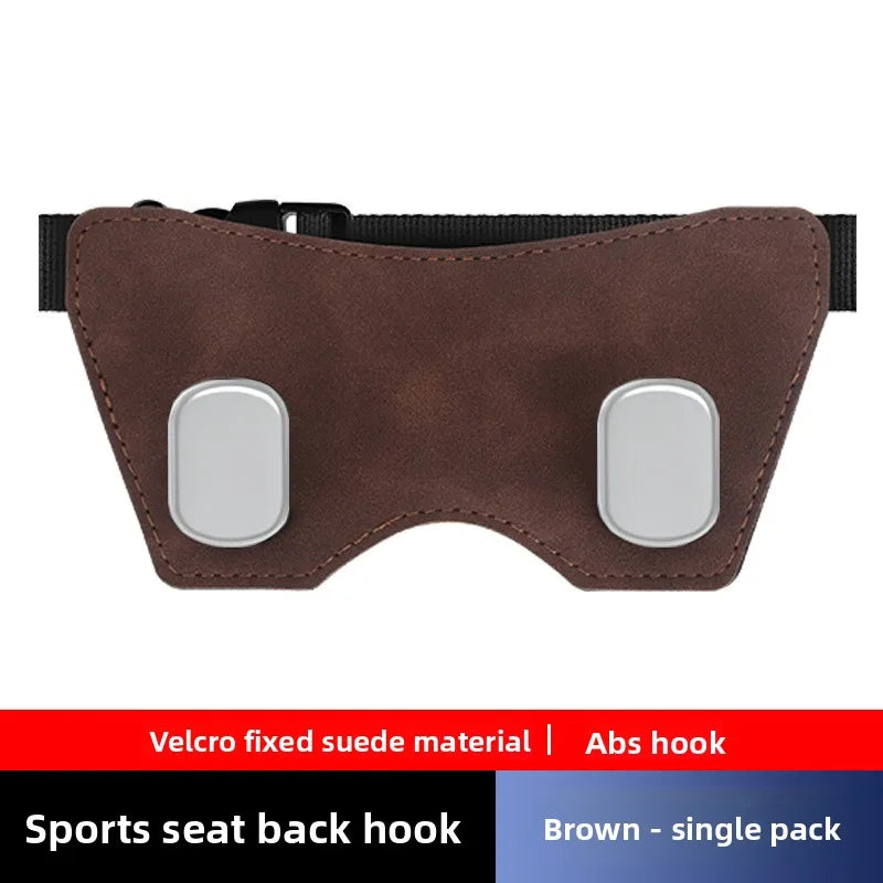 Car Back Seat Hook Headrest Suede Leather Soft Hanging Double Hook Wear-Resistant Rear Row Storage Hanger